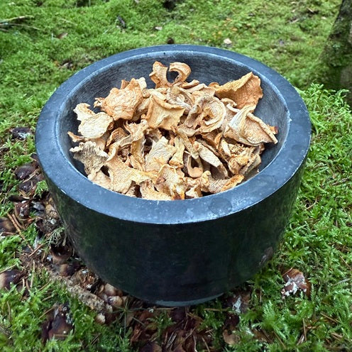 Kuivattua vaaleaa- ja rusko-orakasta sieniruokiin.