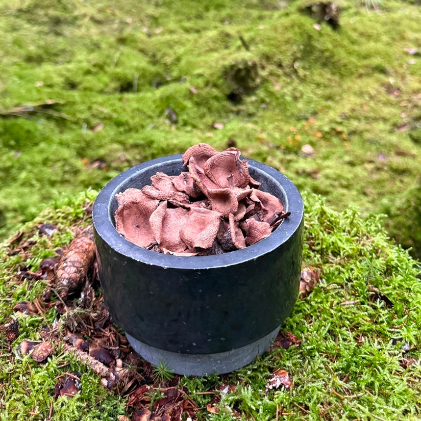 Kuivattua sikurirouskua ruokien maustamiseen.